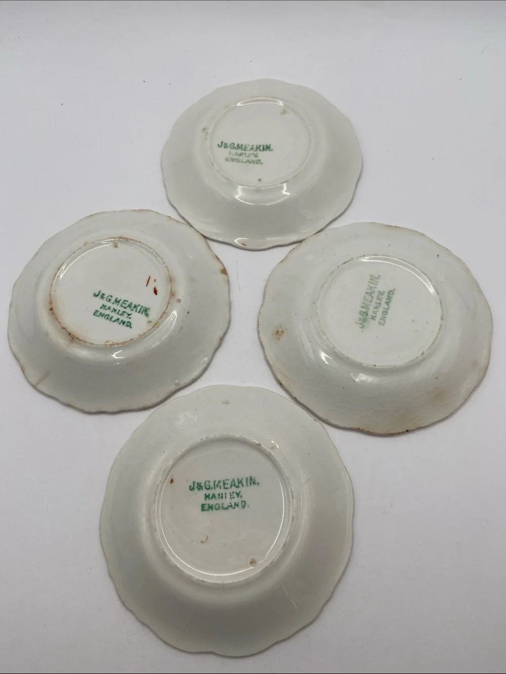 Vintage J&G Meakin Hanley England Small Fruit Dessert Bowls Plates Set of 4